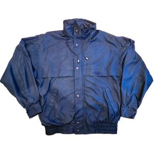 Vintage Tyrolia Sport Windbreaker Jacket Men's Large Navy Blue 90s Retro Ski Art